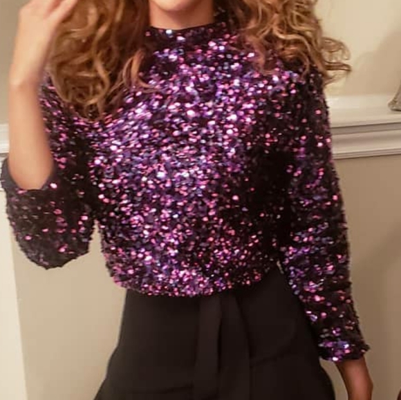 Sequin crop top - Picture 2 of 3
